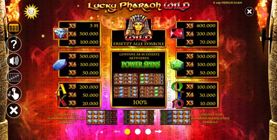 Merkur Lucky Pharaoh Wild Auszahlungen
